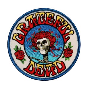 Grateful Dead Skull & Roses Patch Music Band mascotte brodé fer sur appliqué