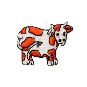 ID 0710B Cartoon Cow Patch Farm Animal Livestock Embroidered Iron On Applique