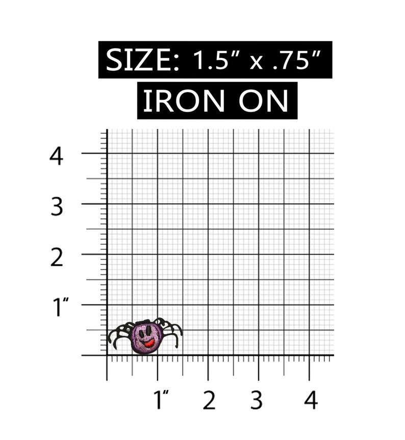 ID 0921AB Set of 2 Happy Spider Patches Halloween Embroidered Iron on ...