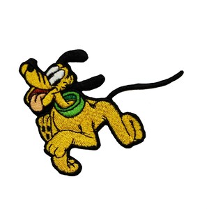 Pluto Running Patch Mickeys Cartoon Friend Disney Character Iron On Applique