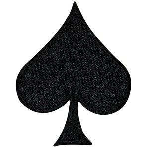 Fer brodé par forme de costume de carte à jouer de poker de pique d'identification 0061 sur la pièce rapportée d'appliqué