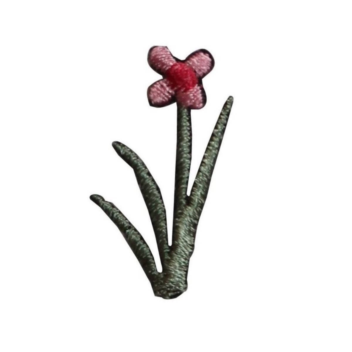 ID 6211 Pink Flower Plant Patch Garden Symbol Spring Embroidered