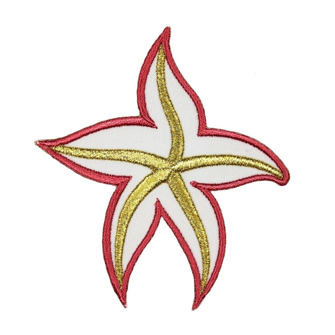 ID 0321 Gold Tropical Starfish Patch Ocean Sea Life Embroidered Iron on ...
