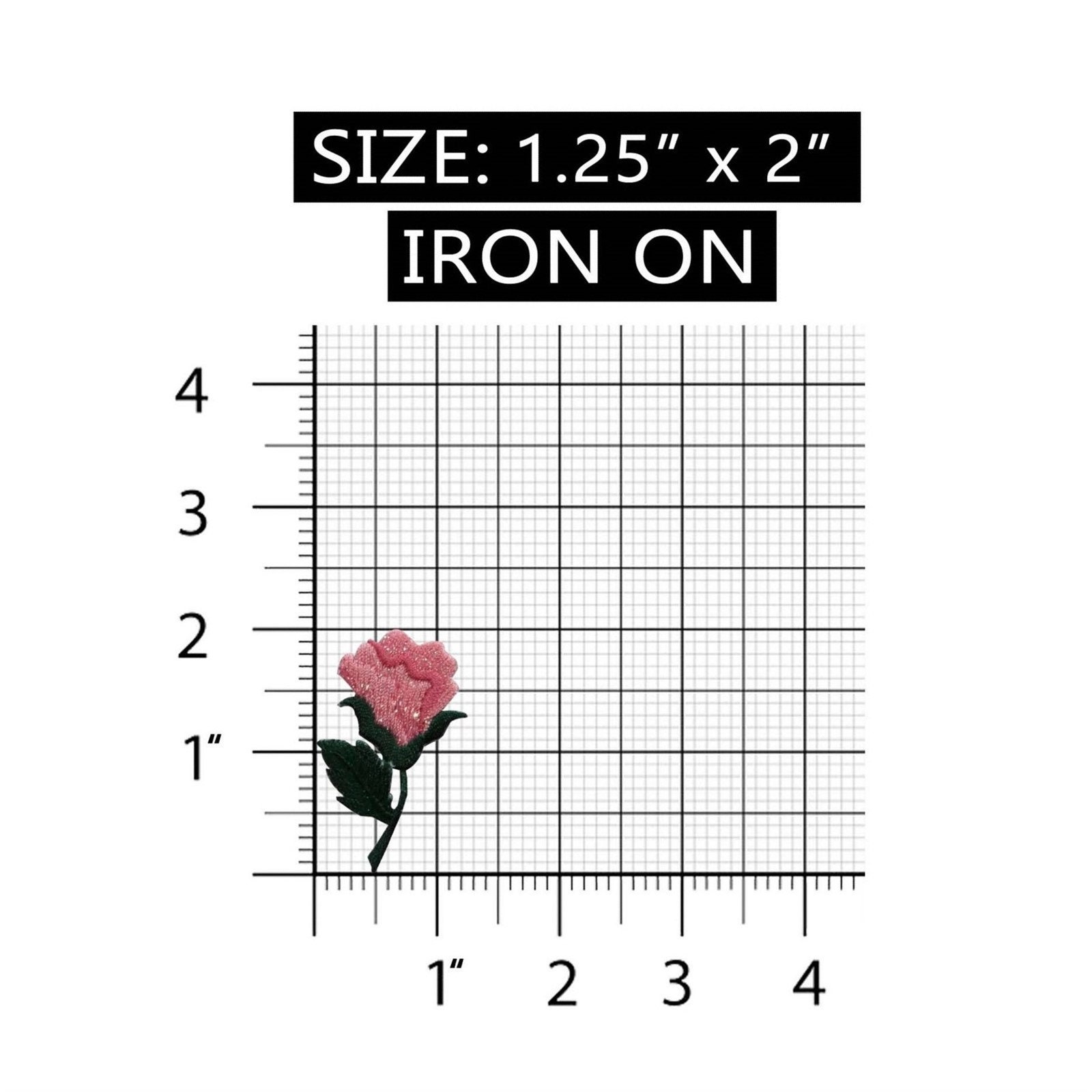 ID 6183 Pink Single Rose Patch Flower Garden Love