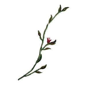 ID 8909 Green Garden Vine Patch Leaves Nature Plant Beaded Iron On Applique