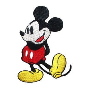 Retro Mickey Mouse Patch Classic Disney Fan Cartoon Character Iron-On Applique