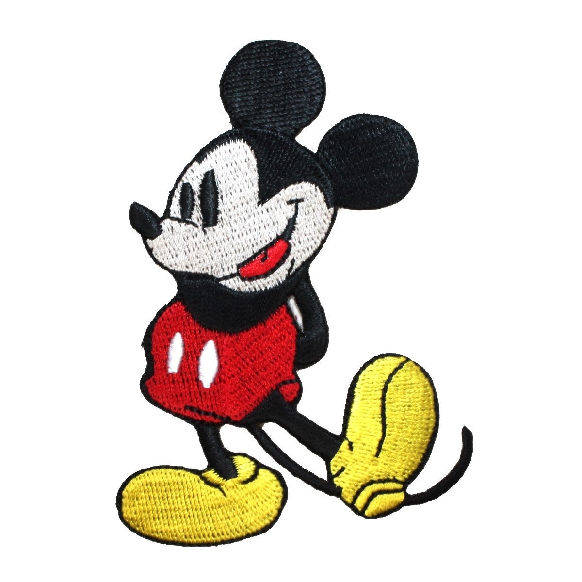 Disney Mickey Mouse Head Face Applique Red Iron On Patch LARGE Embroidered