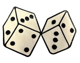 Pair of Dice XL Embroidered Iron On Applique Patch