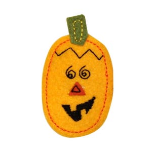 ID 0792A Felt Pumpkin Patch Jack O Lantern Halloween Embroidered IronOn Applique