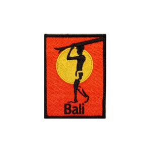 Bali Surfboard Patch Beach Bum Wave Rider Ocean Embroidered Sew On Applique