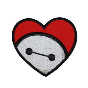 Big Hero 6 Baymax Heart Patch Disney Child's Outfit Embroidered Iron On Applique