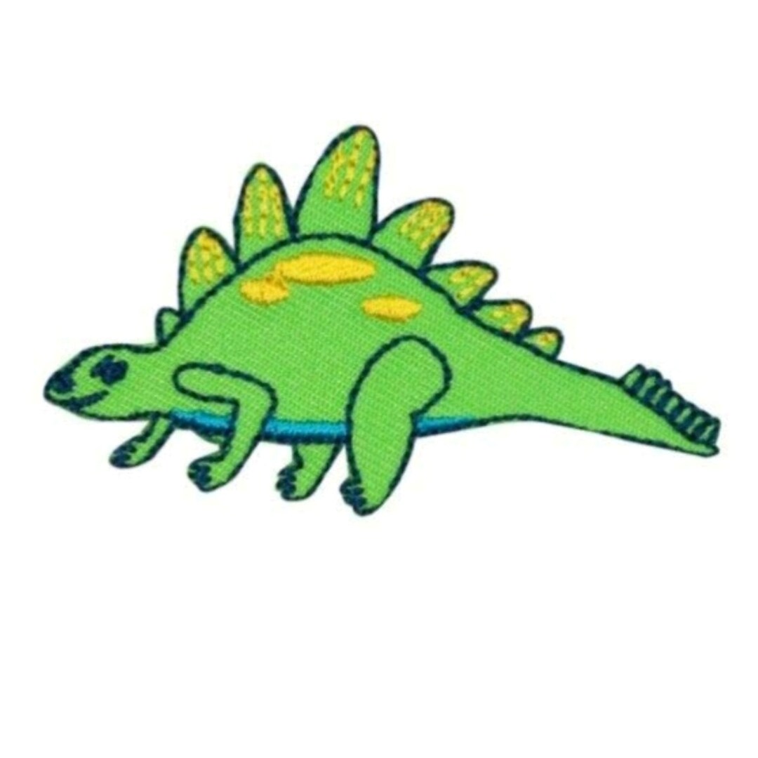 Tiny Green Stegosaurus Dinosaur Patch Cute Kids Craft Embroidered Iron ...