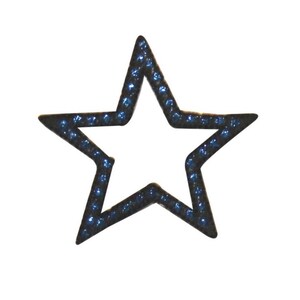 ID 1053A Blue Sparkle Star Patch Patriotic Shape Embroidered Iron On Applique