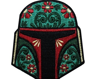 Boba Fett Calavera Helmet Patch Star Wars Character Decoration Iron On Applique