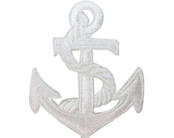 ID 2606 Nautical Anchor With Rope Patch Ship Marine Embroidered Iron On Applique