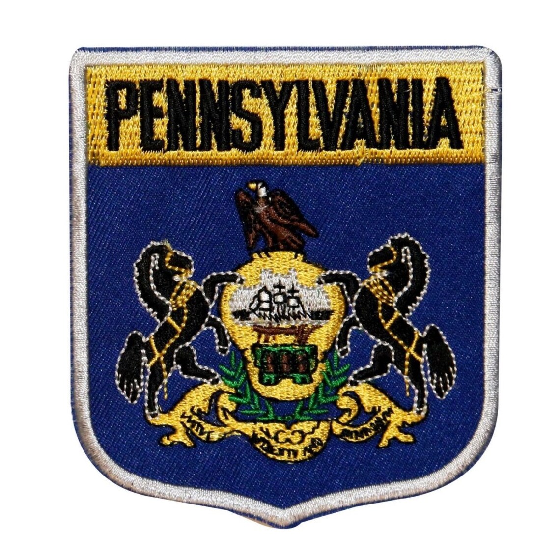 State Flag Shield Pennsylvania Patch Badge Travel Embroidered Iron on ...