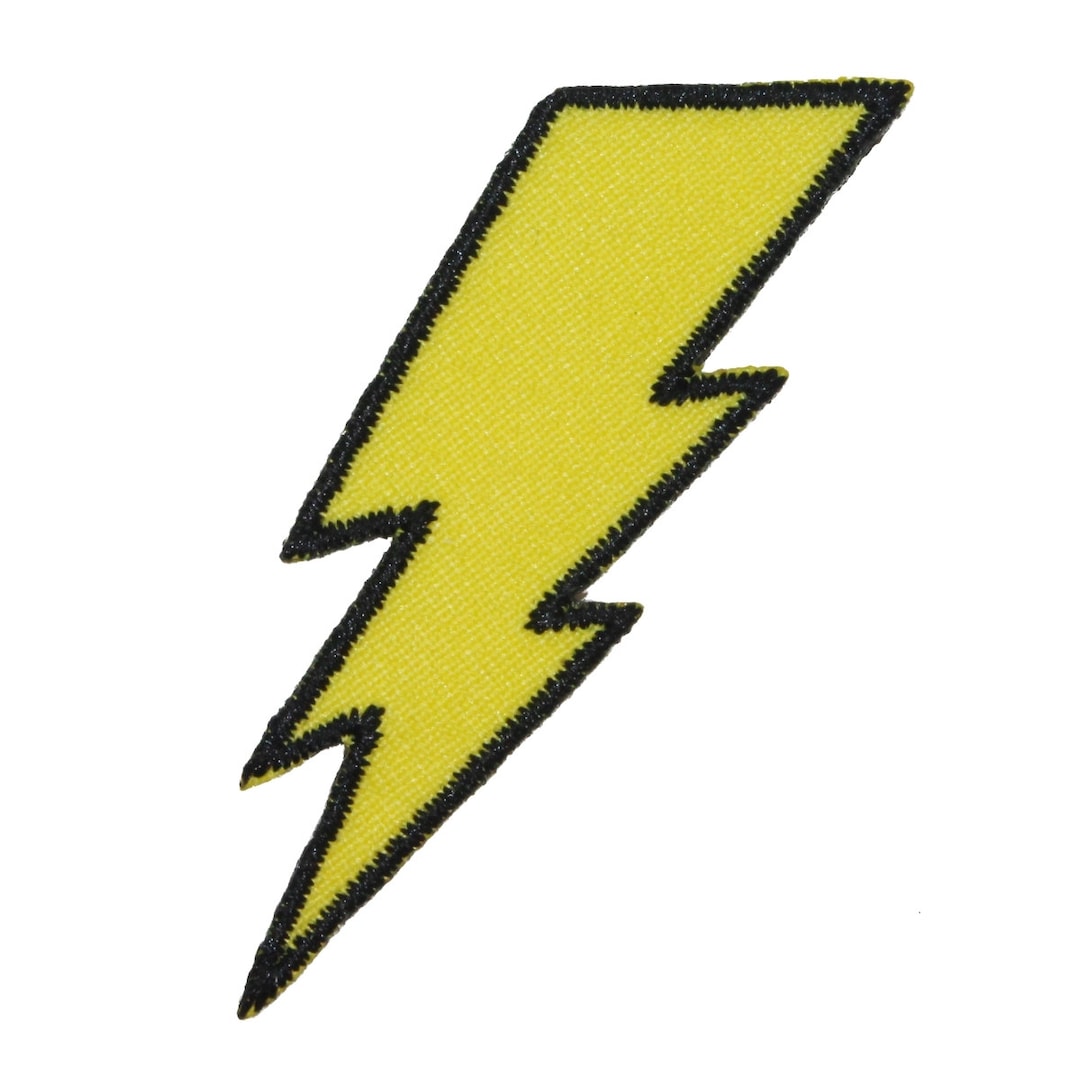 Lightning Bolt Patch Symbol Electric Zap Icon Flash Strike Iron on