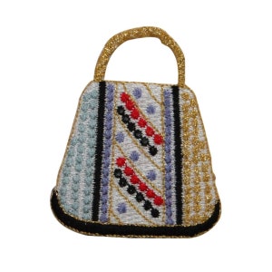 ID 7808 Shiny Hand Bag Patch Beach Purse Fashion Embroidered Iron On Applique