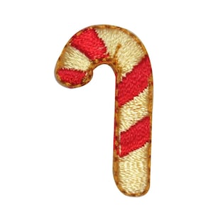 ID 8234D Lot of 3 Tiny Candy Canes Patch Christmas Embroidered Iron On Applique