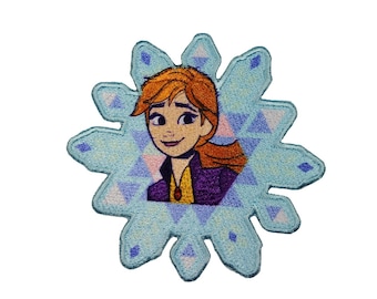 Lapjes Appliqués - Bevroren Frozen Elsa & Anna 2 - overdrukplaatjes opzetstukken Applicaties opnaaien opstrijken Lap Patches, Maat: 7 x 7,3 cm