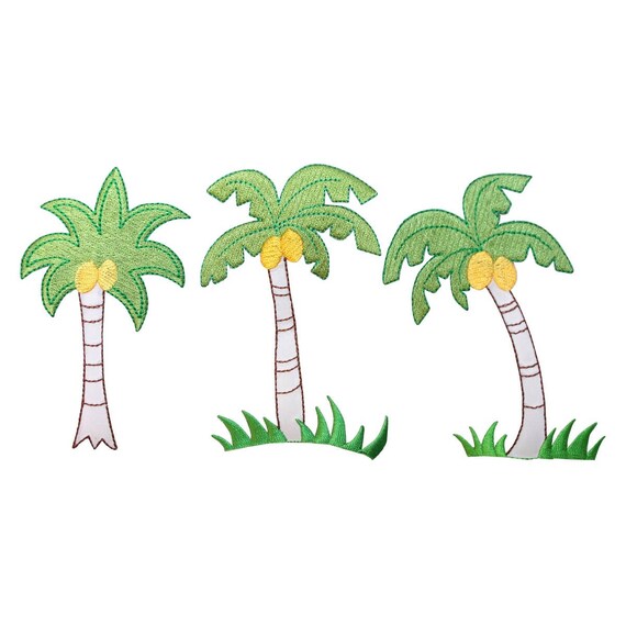 PALM TREE Iron On Patch 1 1/2" Tropical Beach Palms PALM TREE Iron On Patch 1 1/2" Tropical Beach Palms