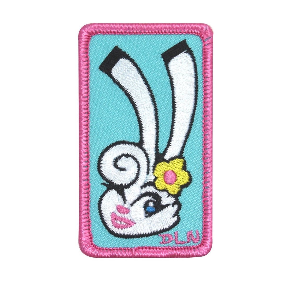 Cute Bunny Babe Patch Pretty Pink Rabbit Artist Dean Lee Norton Iron on ...