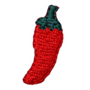 May include: Red and green embroidered chili pepper patch.