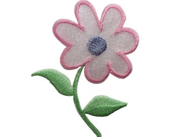 ID 8661 Pink Flower Vine Patch Garden Plant Craft Embroidered Iron On Applique