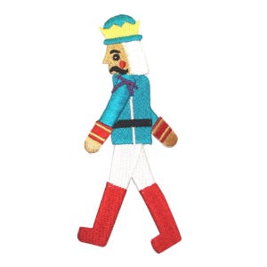 ID 8073 Nutcracker Toy Patch Christmas Decoration Embroidered Iron On Applique