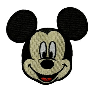Mickey Mouse Face Patch Disney Mascot Character Craft Apparel Iron-On Applique