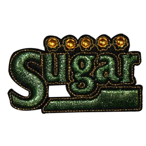 Beaded Name Badge Sugar Beaded Name Tag Patch Badge Sweet Symbol Sign Embroidered Iron on  Applique