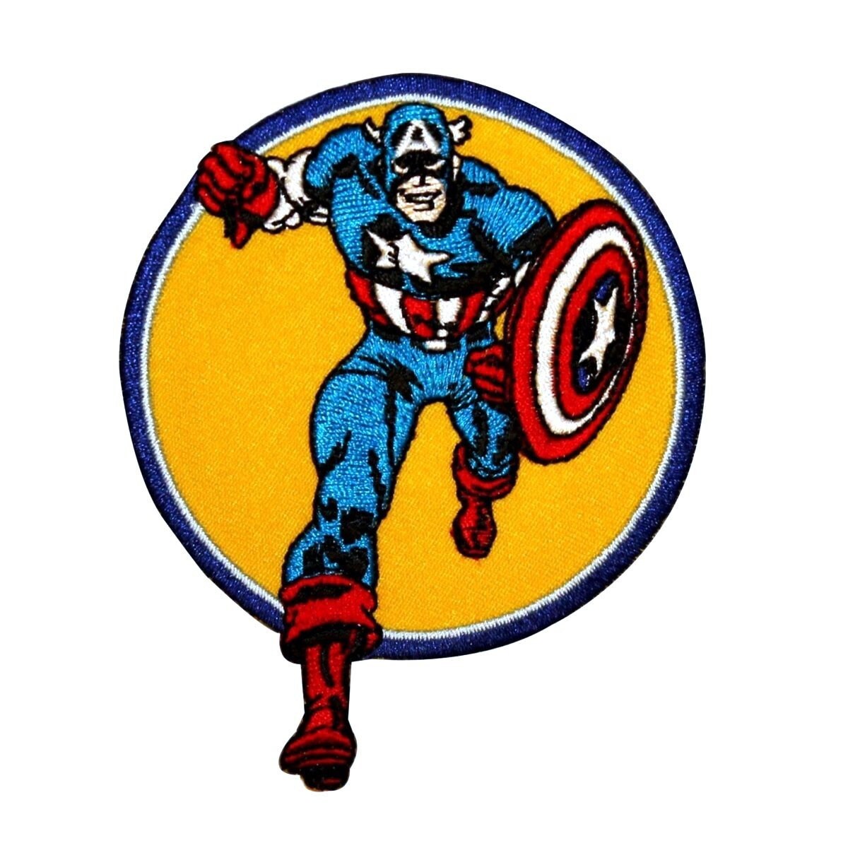 Parches - AVENGERS Captain America Button Cómico Niños – Azul – 6cm - Termoadhesivos Bordados Aplique Para Ropa | Catch The Patch - Tu Tienda De Parches Y Parches De Hierro | Sea Individual