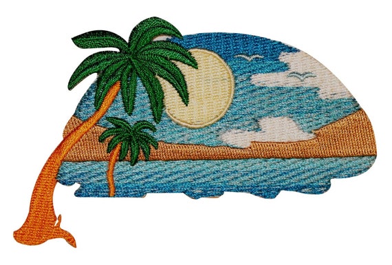 Aloha Patch Beach Hawaii Tropical Vacation Embroidered Iron On Applique