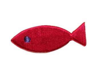 ID 0217A Toppa con pesci tropicali, pesci rossi, acquario, ricamata, da stirare