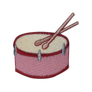ID 3163 Snare Side Drum Patch Percussion Instrument Embroidered Iron On Applique