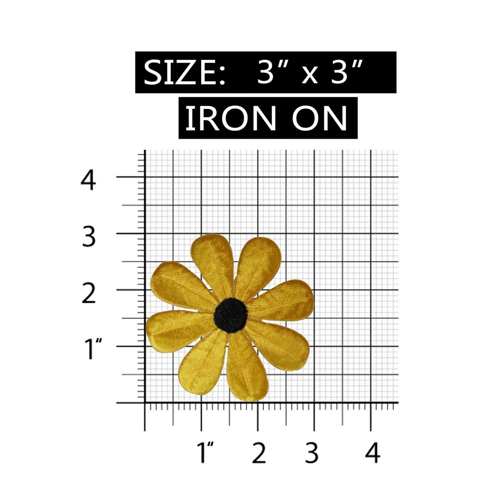 ID 6087 Yellow Daisy Flower Patch Garden Blossom Embroidered
