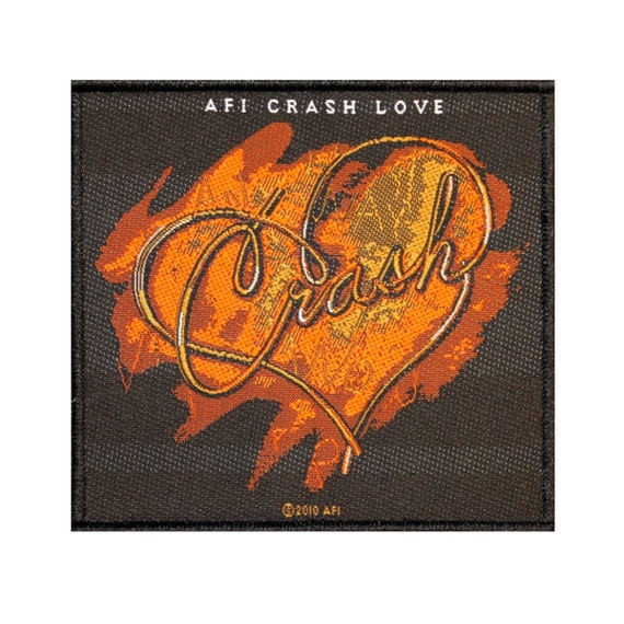 AFI A Fire Inside Crash Love Patch Gold Heart Album Art Woven Sew