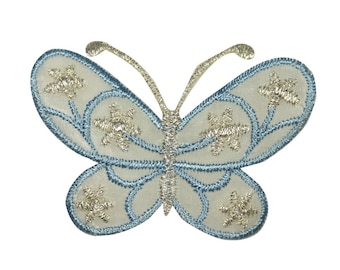 ID 9211 Sheer Wings Butterfly Patch Fairy Garden Embroidered Iron On Applique