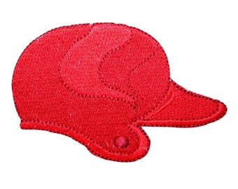 ID 1589A Batting Helmet Patch Baseball Softball Bat Embroidered Iron On Applique