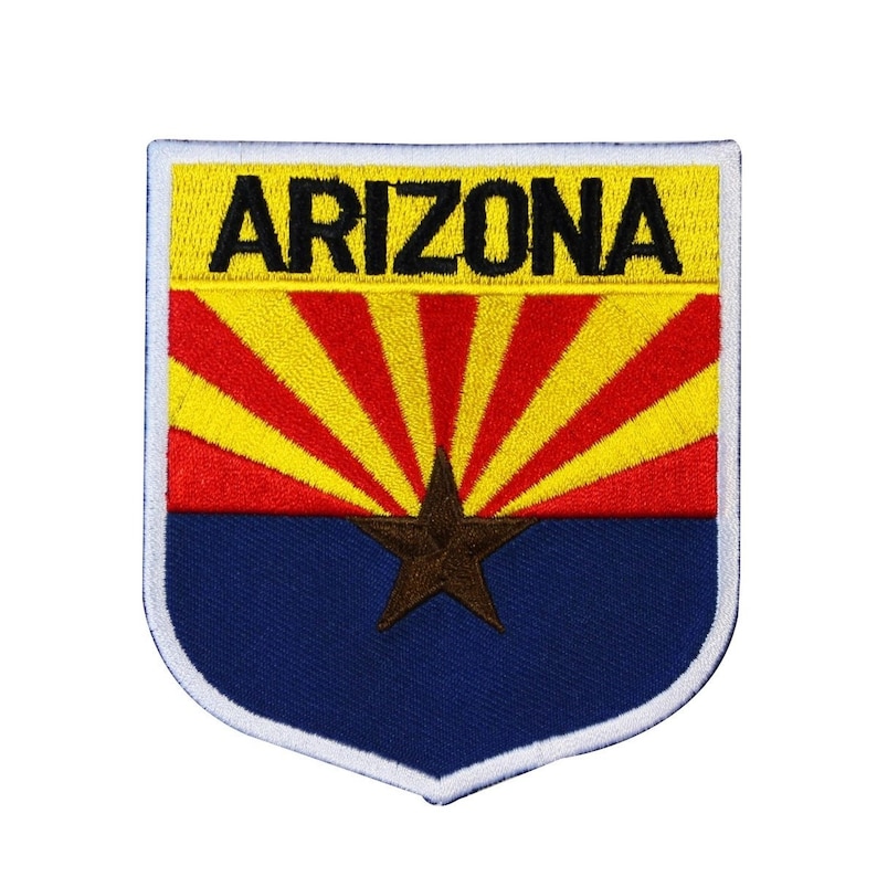 NEW ARIZONA USA STATE SHIELD FLAG EMBROIDERED IRON-ON PATCH CREST BADGE .