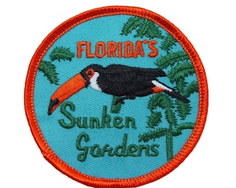 Florida Sunken Gardens Park Patch Botanical Travel Embroidered Iron On Applique