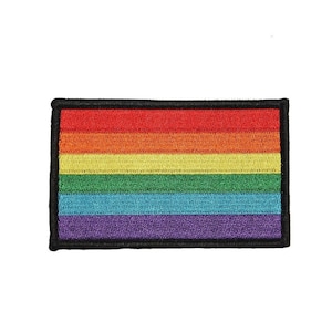 Rainbow Pride Flag Patch Support Shoulder Badge Embroidered Iron On Applique