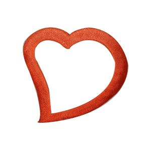 ID 3284B Heart Outline Patch Valentines Day Love Embroidered Iron On Applique