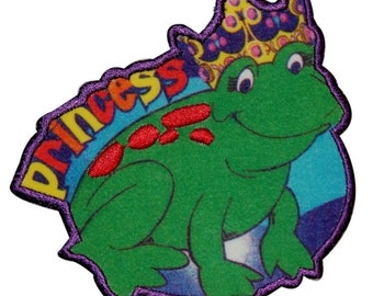 Patch princesse grenouille conte de fées couronne magique colorant sublimation fer sur appliqué