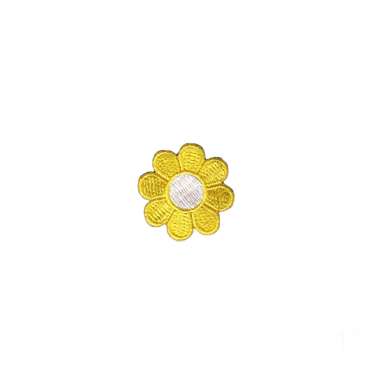 1 Inch Daisy Yellow Petals White Center Patch Flower Embroidered Iron On 