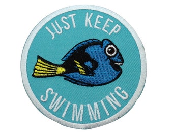 Finding Nemo Just Keep Swimming Dory Patch DIY Kids Outfit Iron On Applique