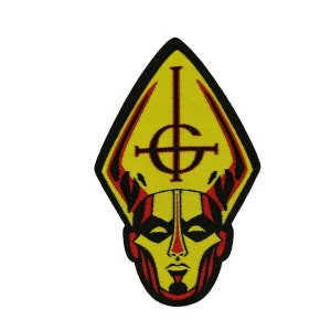 Ghost Papa Head Mascot Patch Swedish Band Heavy Metal Rock Woven Sew on Applique