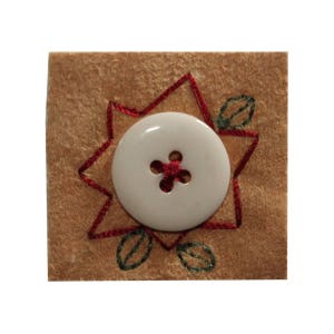 ID 6982 Button Flower Badge Patch Garden Craft Sign Felt Iron On Applique