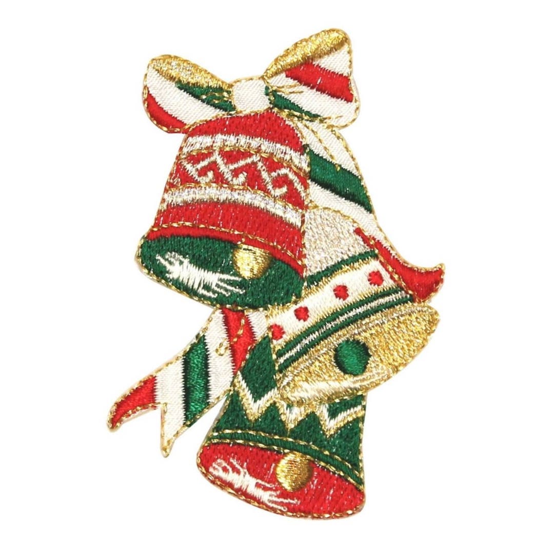 ID 8078 Festive Bells Ringing Patch Christmas Ring Embroidered Iron on ...