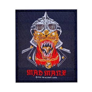 Mad Manx Reptile Motorcycle Biker Alchemy Carta Woven Sew On Applique Patch